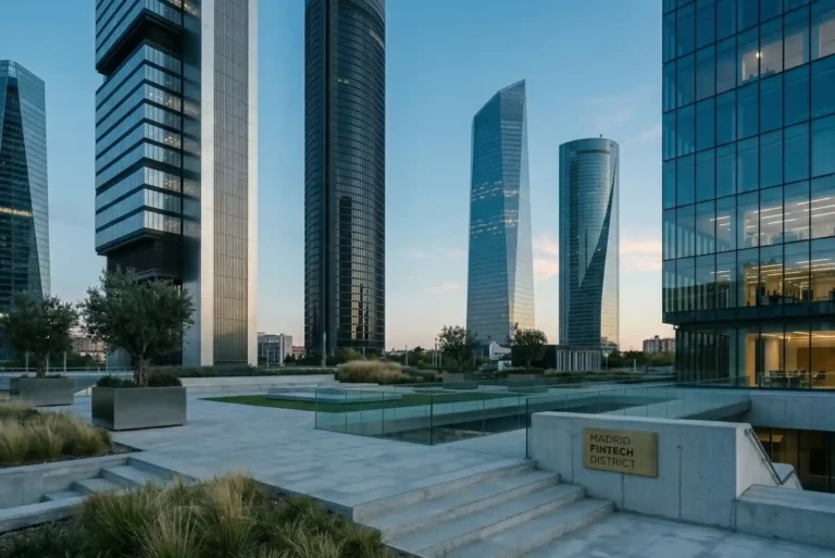Arquitectura corporativa moderna en Madrid, España